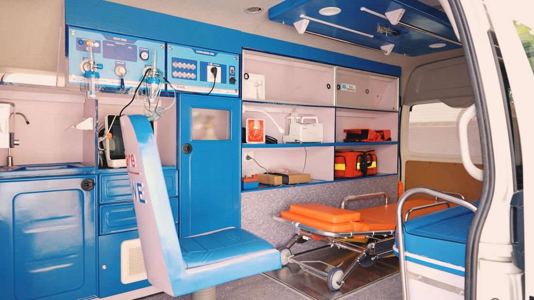 Inside the ambulance